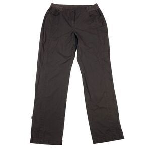 Chico's Womens Size Small Brown Straight Leg Roll Cuff Casual Pant Stretch Waist